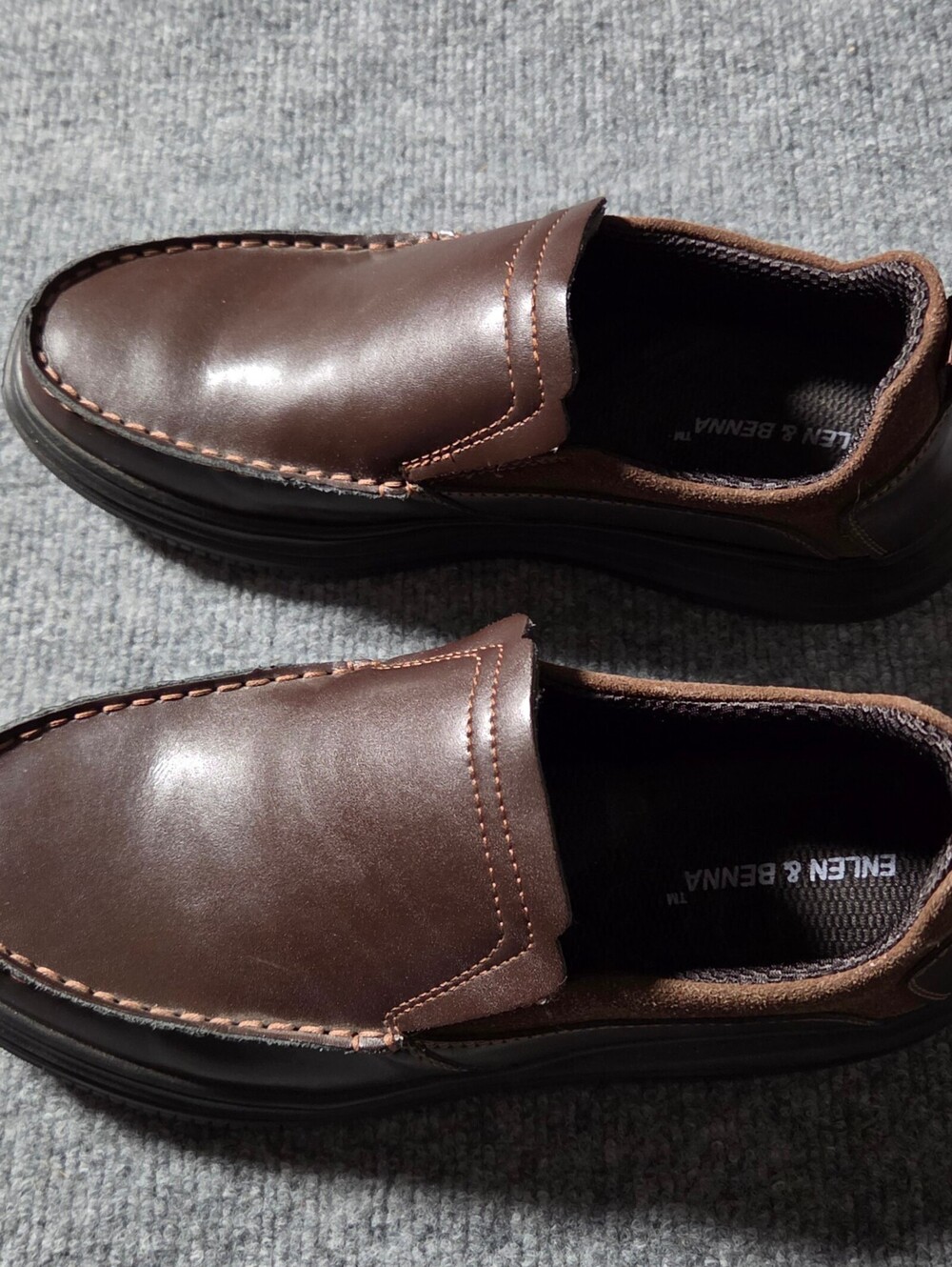 Enlen & Benna Men's Brown Slip-On Casual Shoes Size 41